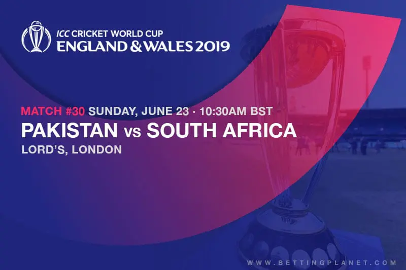 2019 Cricket World Cup betting preview – Pakistan vs South Africa